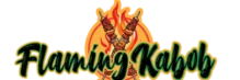 Flaming Kabob Logo of Flaming Kabob featuring two skewers with meats and vegetables against a background of flames, with the text "Flaming Kabob" in large, stylized font. Commerce TWP, MI
