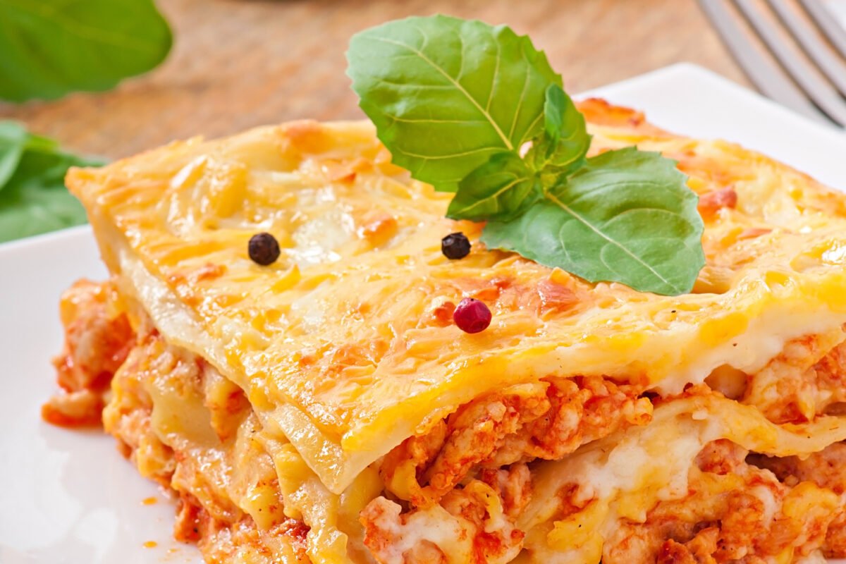 Classic lasagna with bolognese sauce