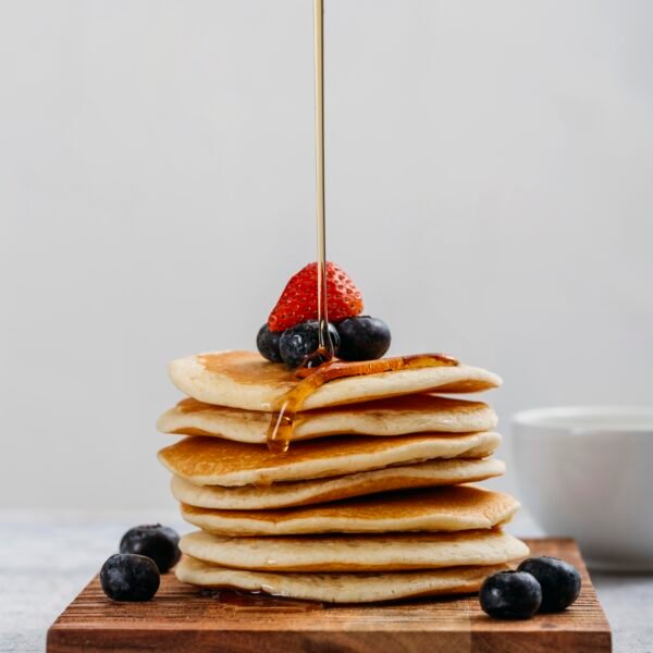 Composition tasty breakfast pancakes