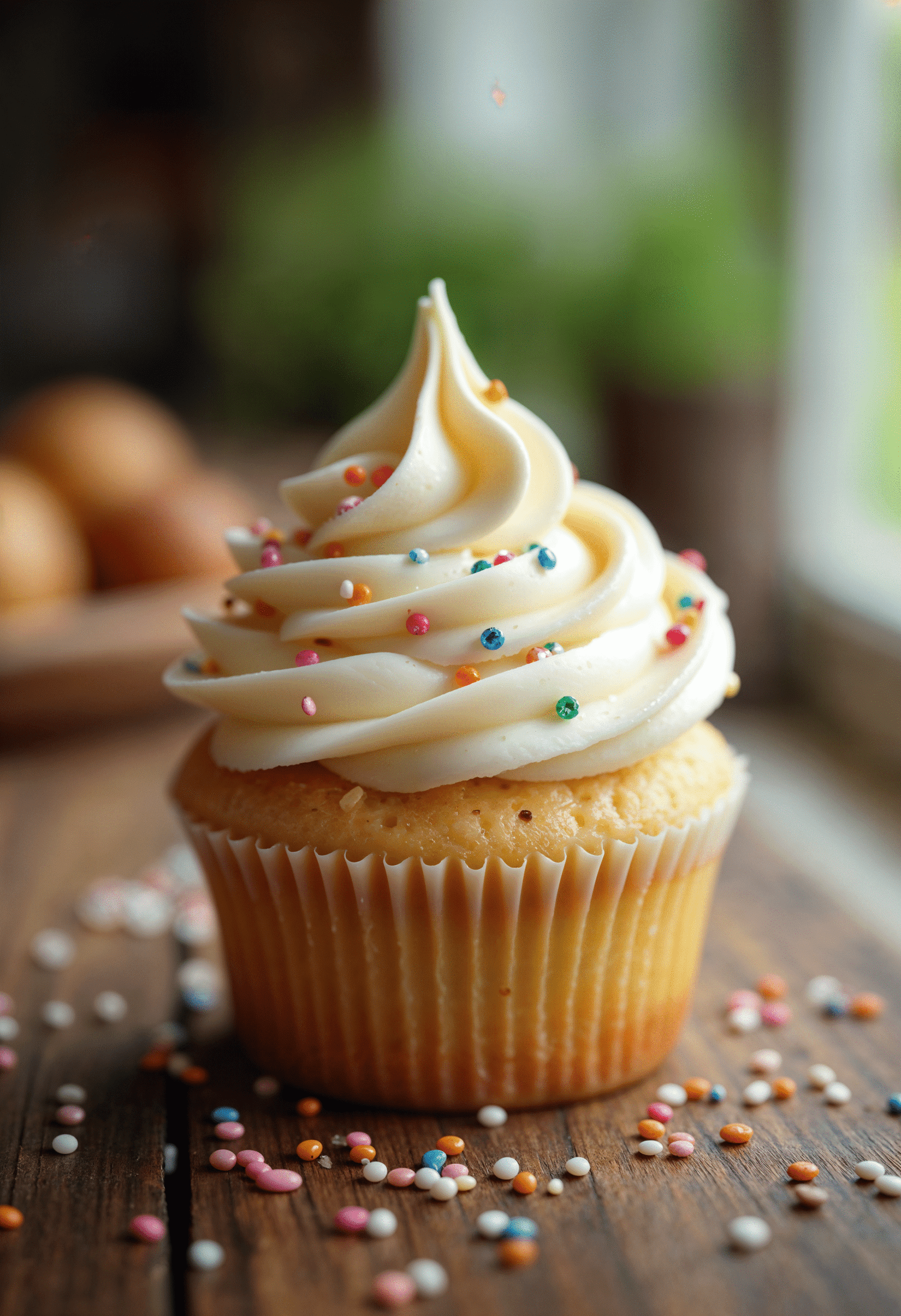 Delicious cupcake with icing