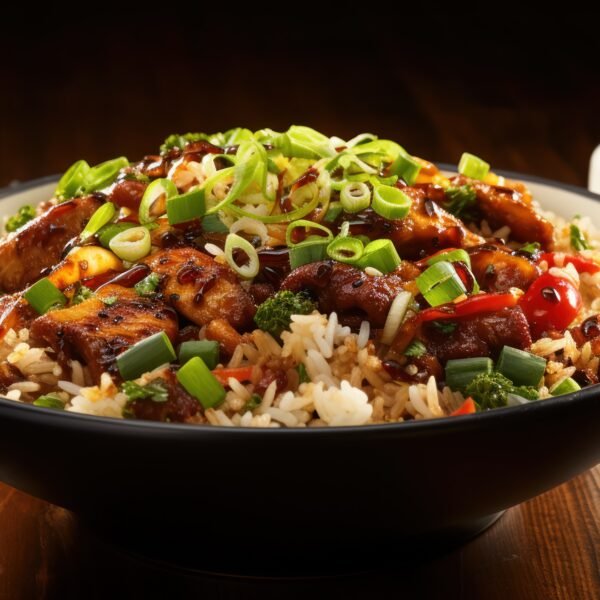 Fried rice served with hot syrup.