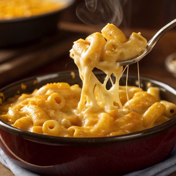 Cheese splash pasta with creamy melted cheese, hot and delicious