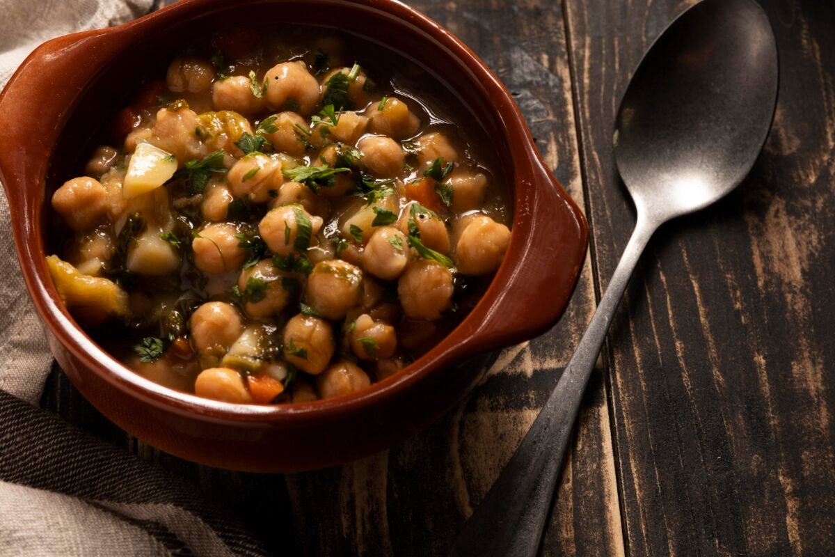 Delicious cooked beans bowl
